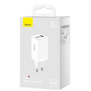 Baseus GaN5 Pro Universal White AC, USB Fast Charging